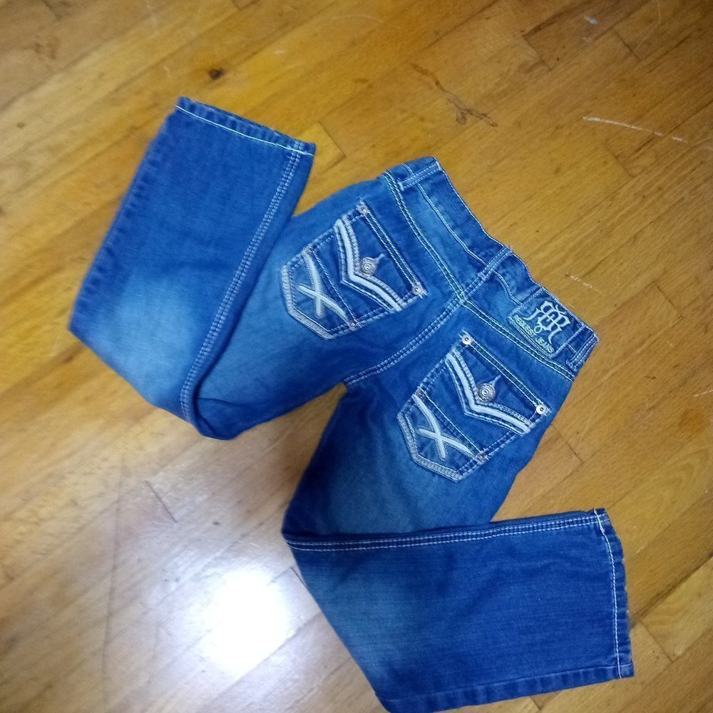 Request Jeans Straight Leg with Back Pocket Flaps Size 8. EUC